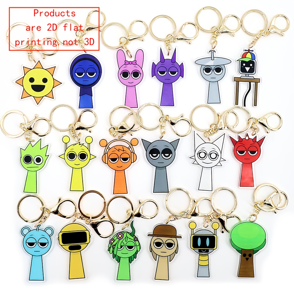 

Sprunki Rhythm Box Game Character Keychain, Punk Style Acrylic 2d Printing, Plastic Charm, Mardi Gras Day Accessory, Non-braided Leather Coated, For Men's Card & Book Bags