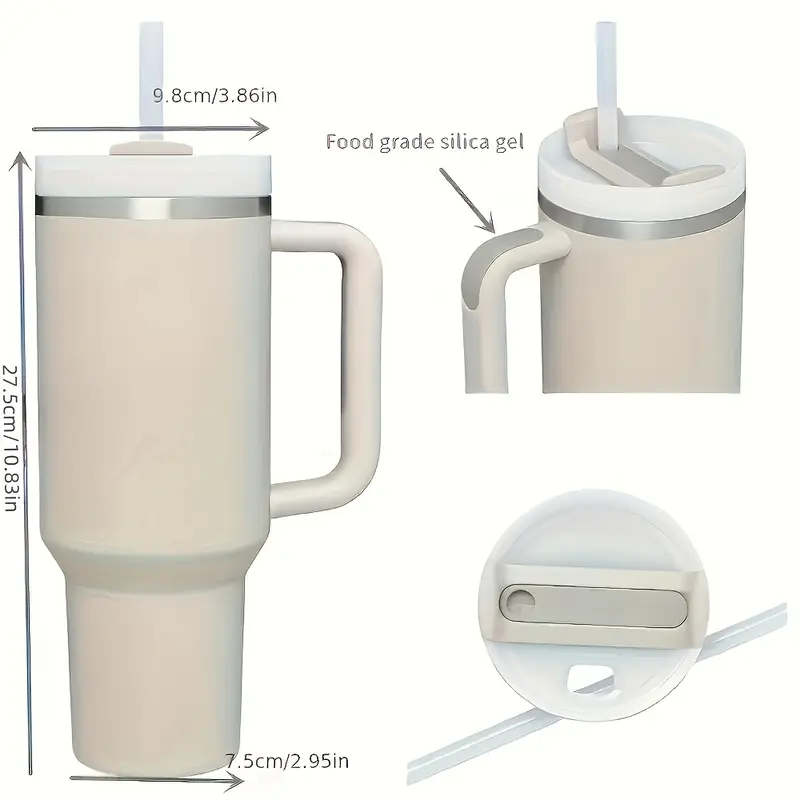 0 40oz stainless steel vacuum insulated tumbler with lid and straw for water iced smoothie and more straw color assorted varieties details 6