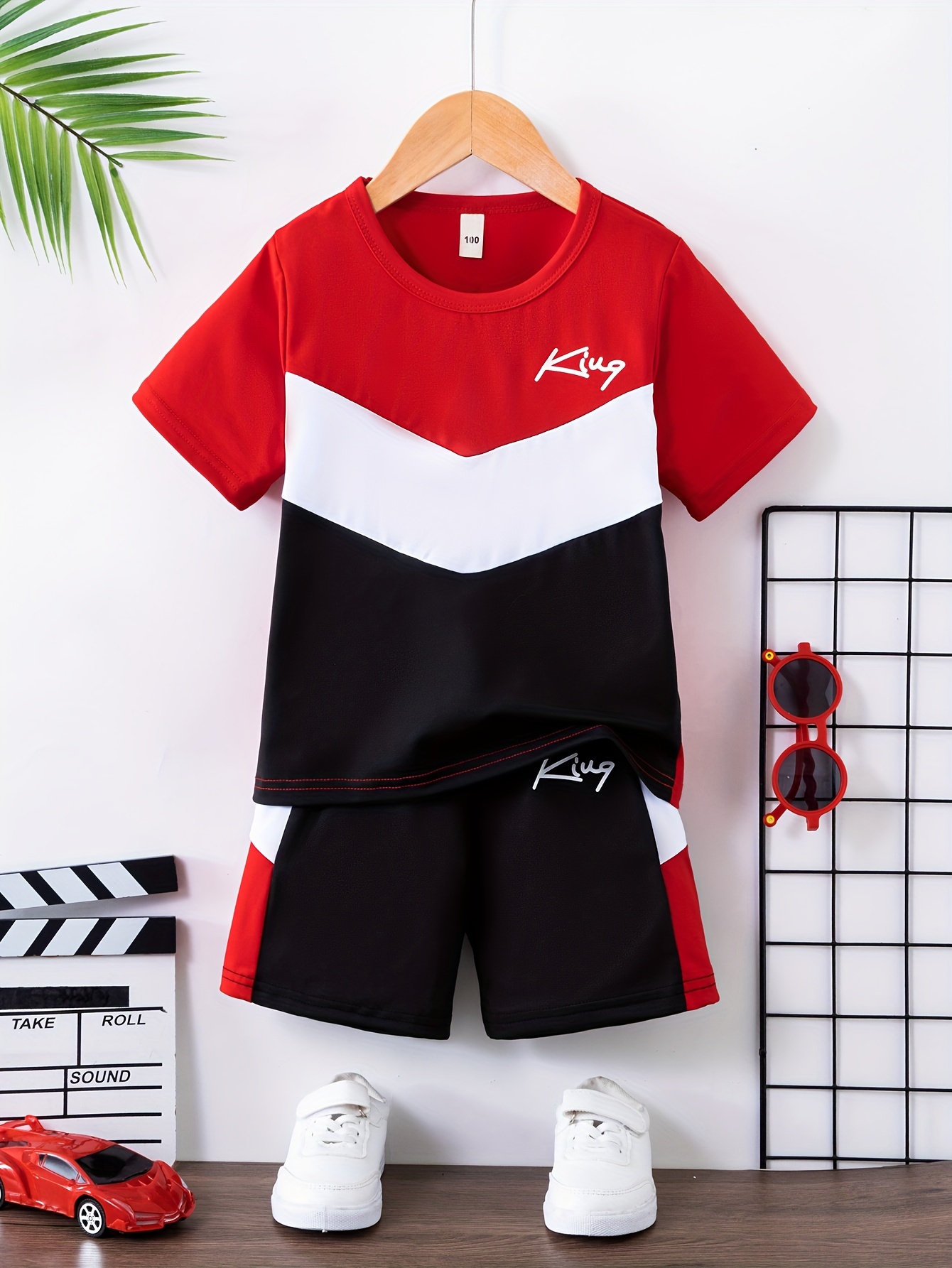 Floerns 2-teiliges Jungen-Outfit – Kurzärmliges T-Shirt & Shorts Im Tropischen Stil, Größen 8–14 Jahre