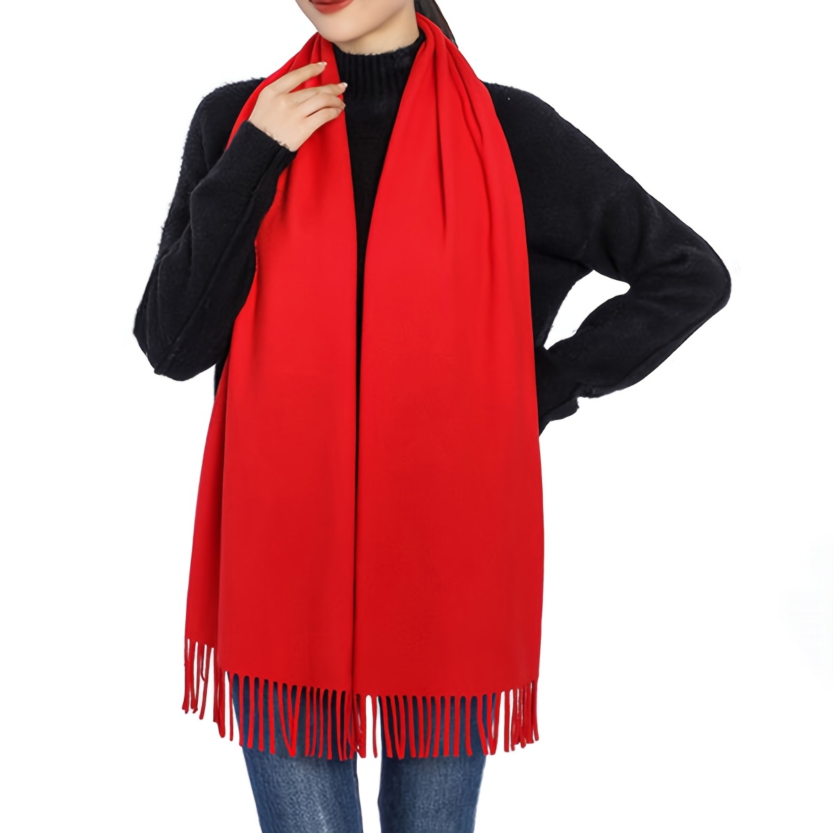 TEMU Écharpe Rouge Chinoise, Cadeau de Festival pour Annuelle, Fêtes et Occasions de