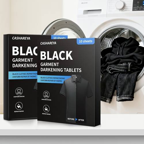 cashareya black clothing renewal sheets pack of 10 quickly restores the color of faded black clothes and uniforms easy