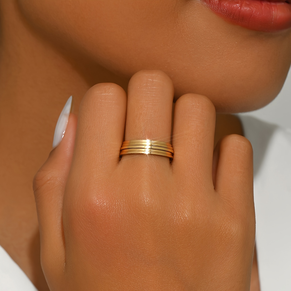 5Pcs Set Plain Rings Minimalist Jewelry