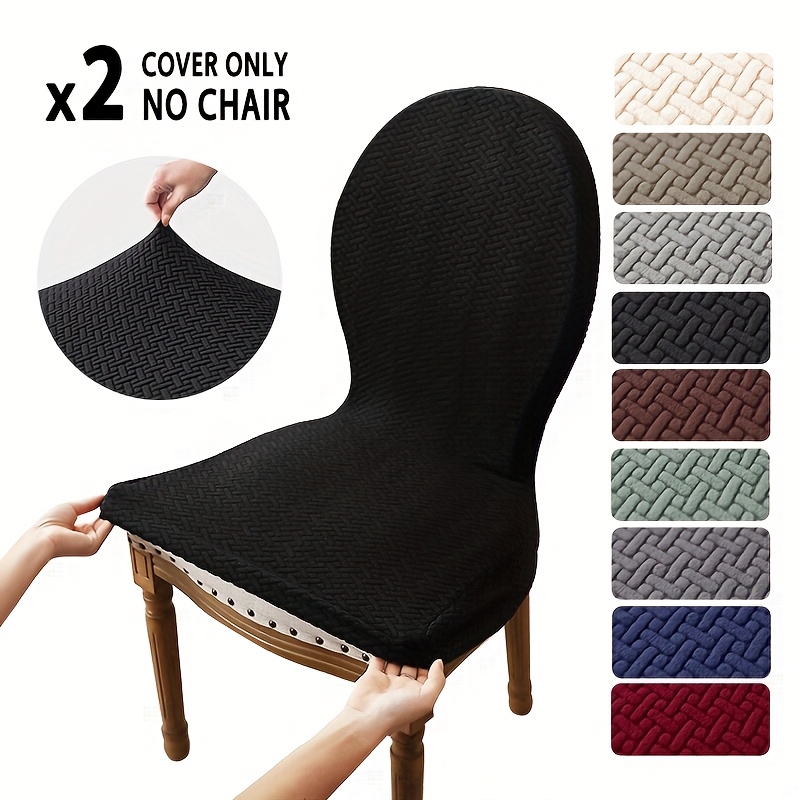 2 4pcs round back dining chair slipcovers stretch jacquard - Temu