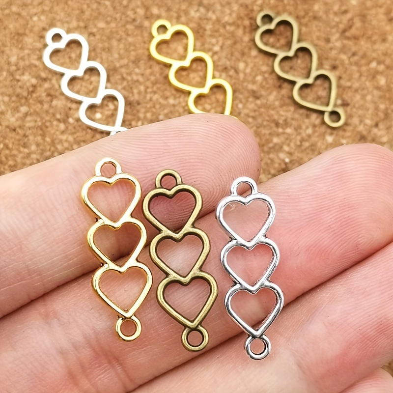 

30pcs/8x24mm Multilayer Love Charm Connector Diy Handmade Earrings Bracelet Necklace Accessories Bags Keychain Pendants Handmade Jewelry Accessories Clothing Accessories