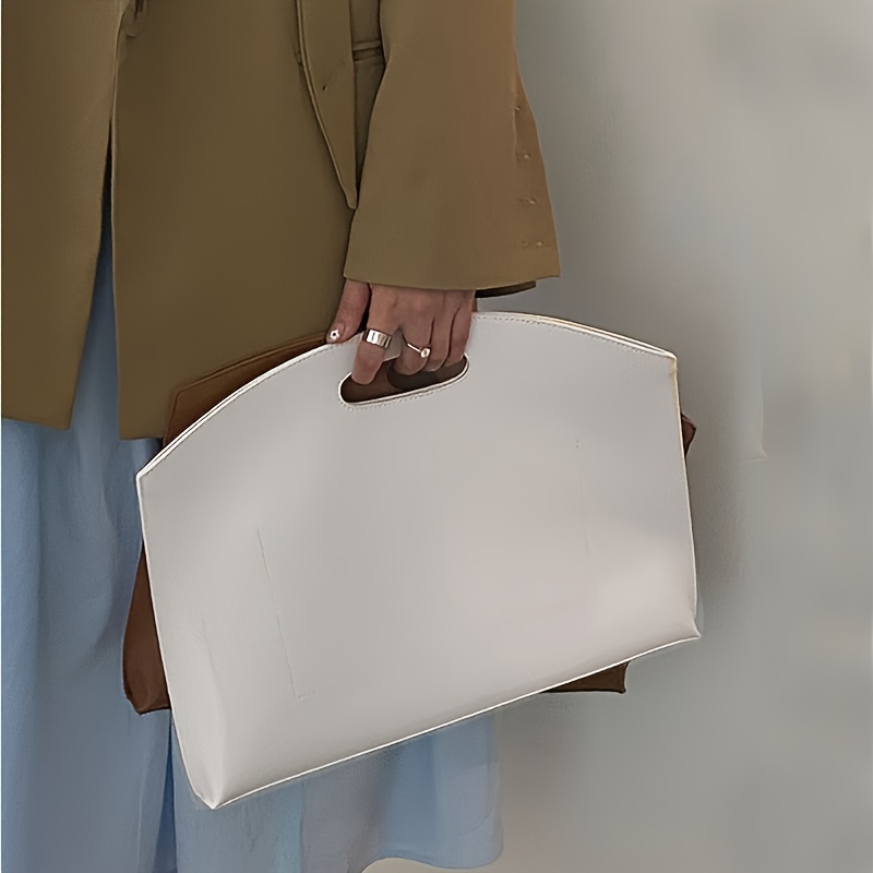 Lightweight Solid Color Elegant Versatile Clutch Casual Simple Large Capacity Handbag