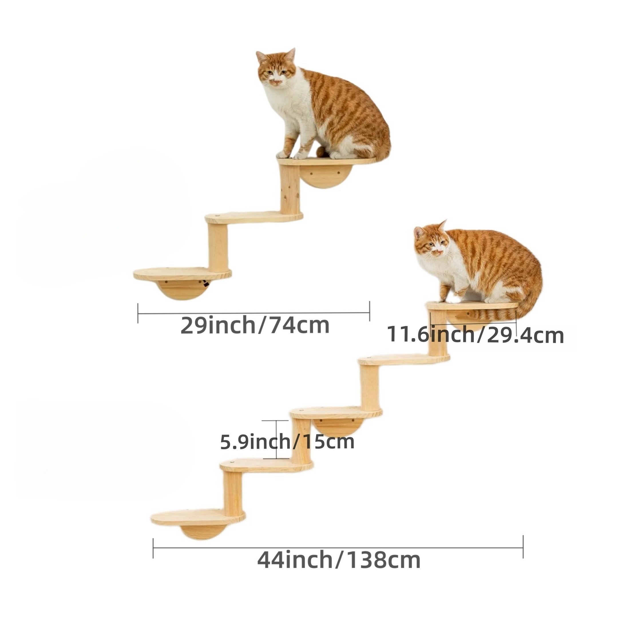 popular 3 level wall mounted cat climber shelf sturdy wooden cat tree with perches ladder festive indoor activity center for kitties christmas decor details 0