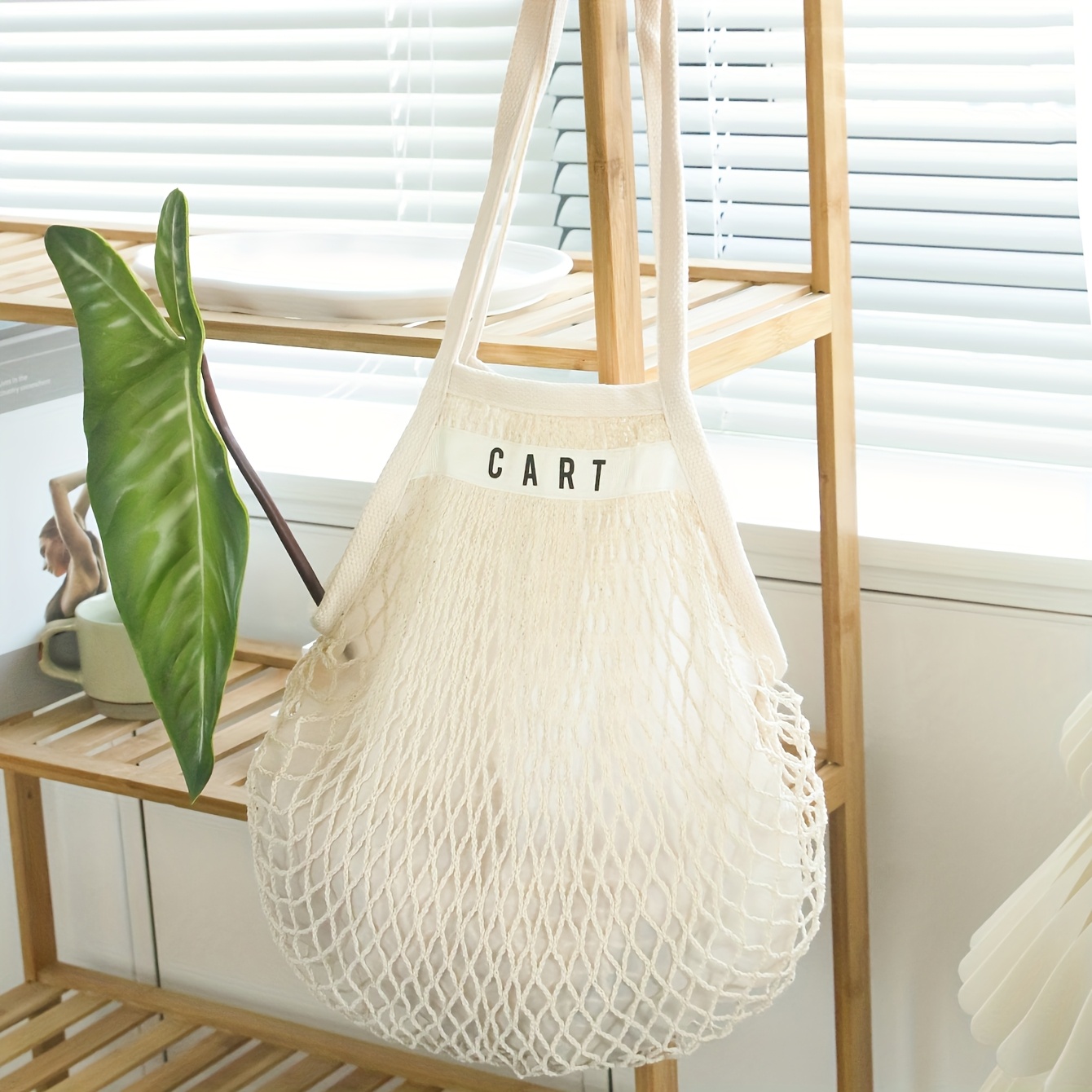 TEMU [custom] Personalized Name Mesh Bag With Long Handle Reusable Washable Beach Bag Organizer For Shopping Grocery Bag Net Bags Gift For Mother