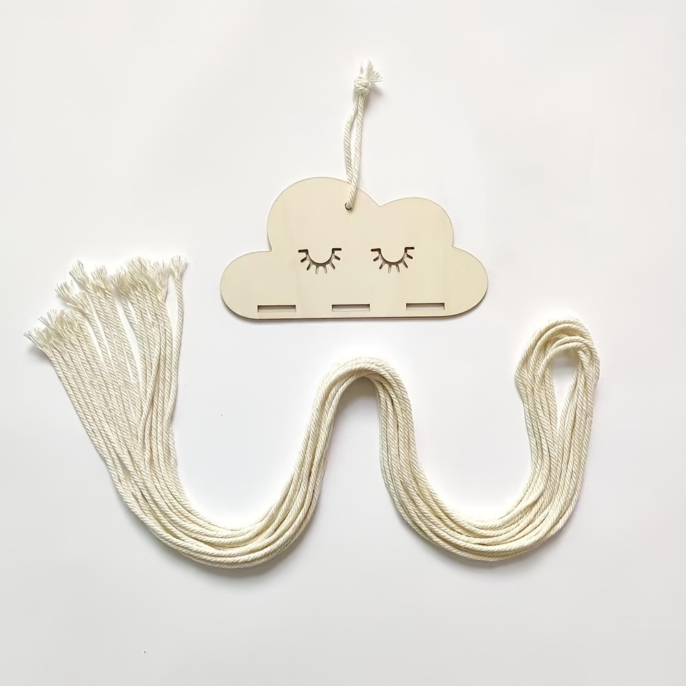 A Wooden Horse/cloud Eyelash Style Hair Accessory Clip With Storage Hanging Ornament, Home Decor Accessory Pendant, Utility Hooks