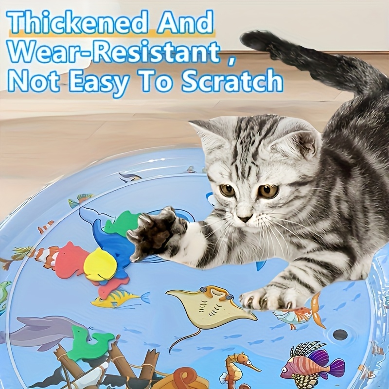 interactive water based pet cat play mat floating fish Temu