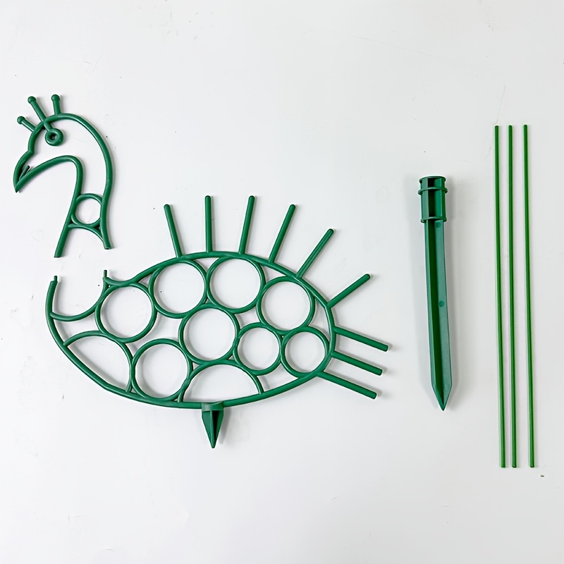 TEMU Peacock-shaped Plant Trellis, Climbing Support Stake, Decorative Garden Flower Stand, Suitable For Potted Vines, Succulents, Morning , And