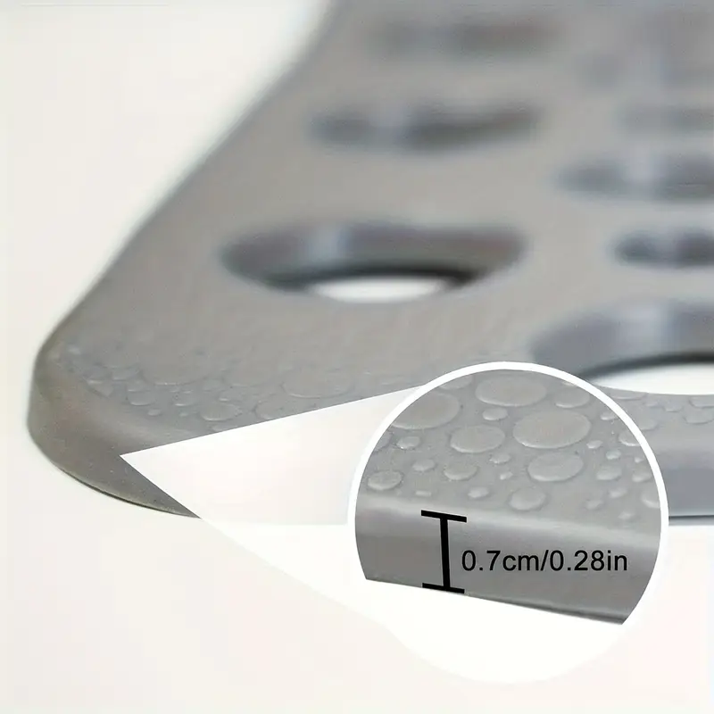 large non slip shower mat round hole design with drainage holes and strong suction cups for grip machine washable bathroom tpe safety pad suitable for showers hotel bathrooms toilets bathtubs Product details 2