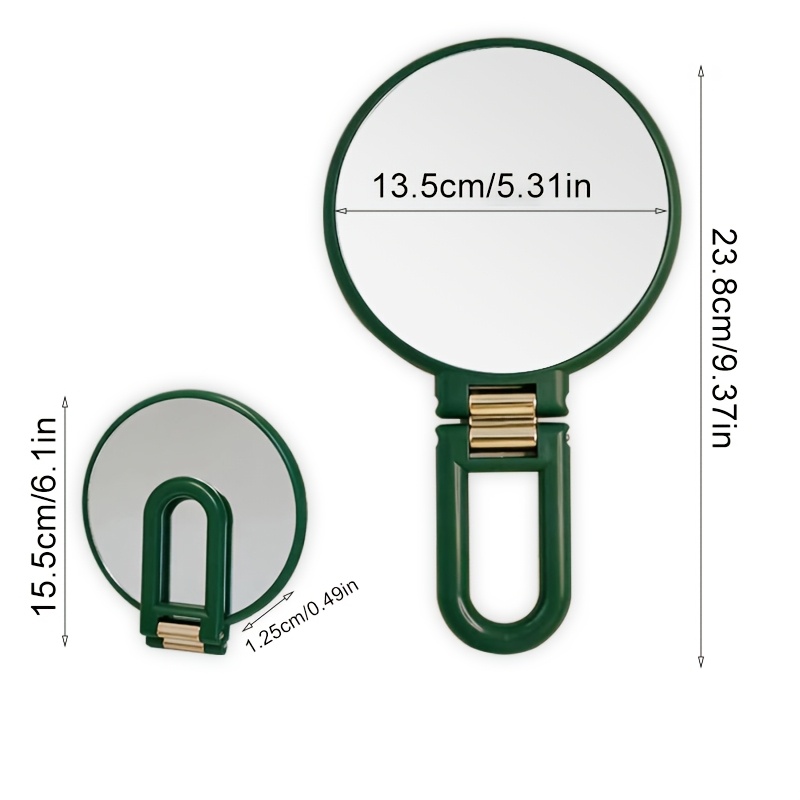 Folding Handle Mirror with 1X/10X Magnification