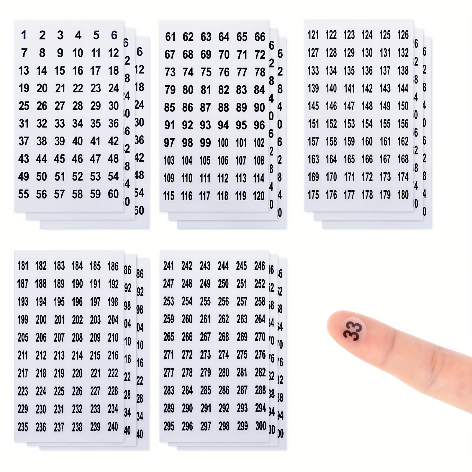 TEMU 15pcs Transparent Digital Stickers 1-300, Small Round Labels For Inventory, Storage Boxes, Cartons, Toolboxes, Shelves - Easy To Tear And Stick,