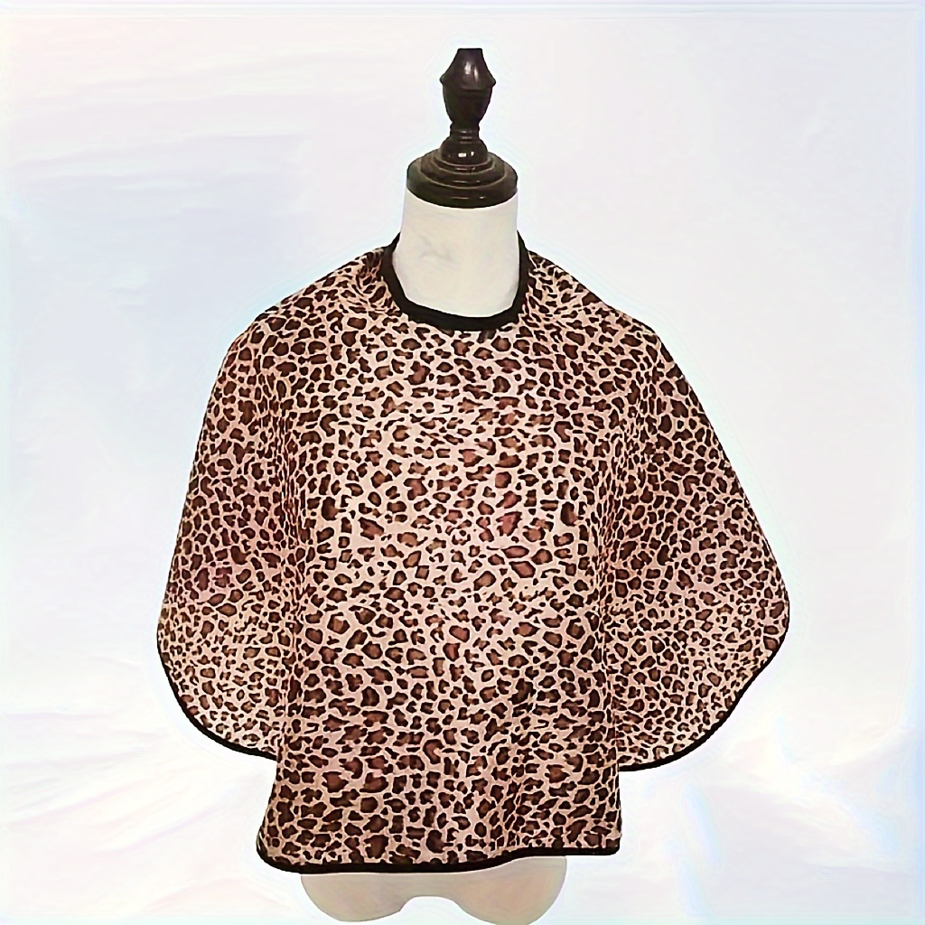 TEMU Leopard Print High Quality & Hairdressing Cape - Adjustable Neck Strap Short Salon Cape For Makeup Artists, Professional Styling & Client