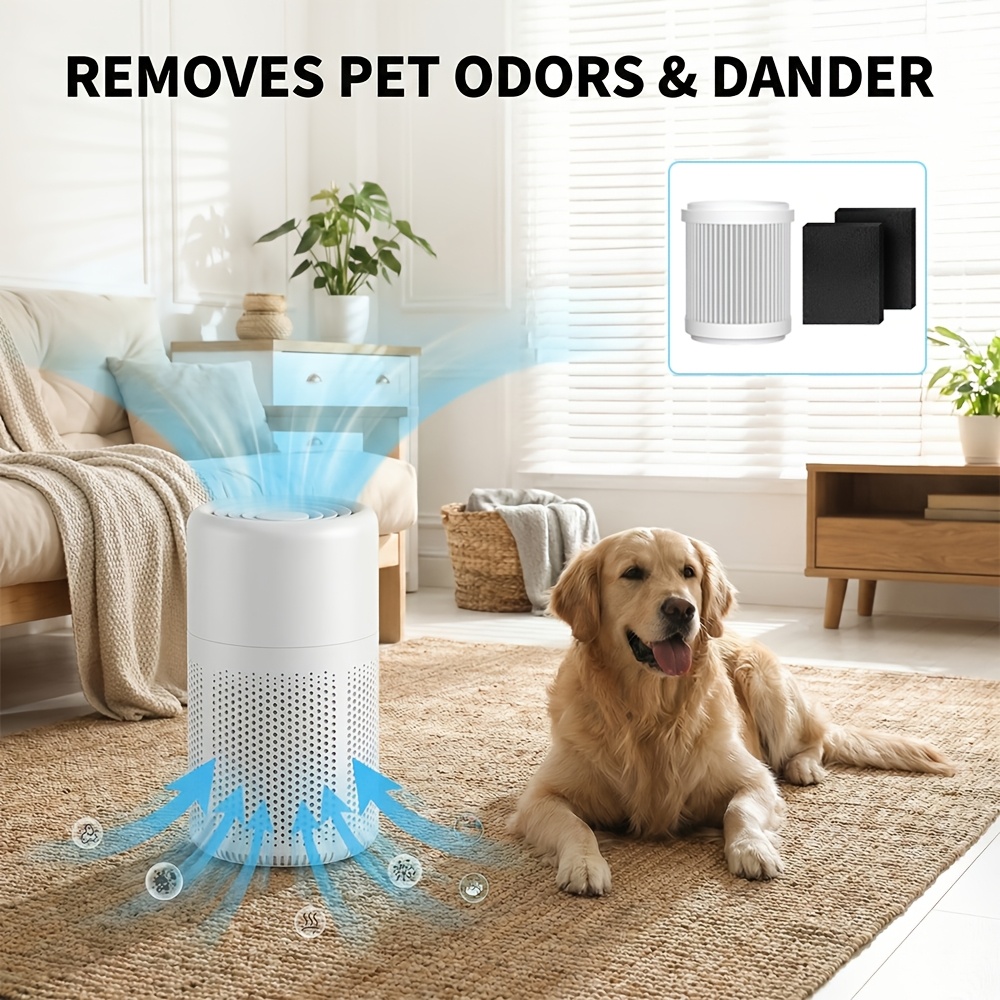 TEMU Small , Hepa 3-in-1 Pet Purifier, With Air Quality Sensor To Effectively Remove , Allergens, Mold, Smoke, Suitable For Bedrooms, Offices, And