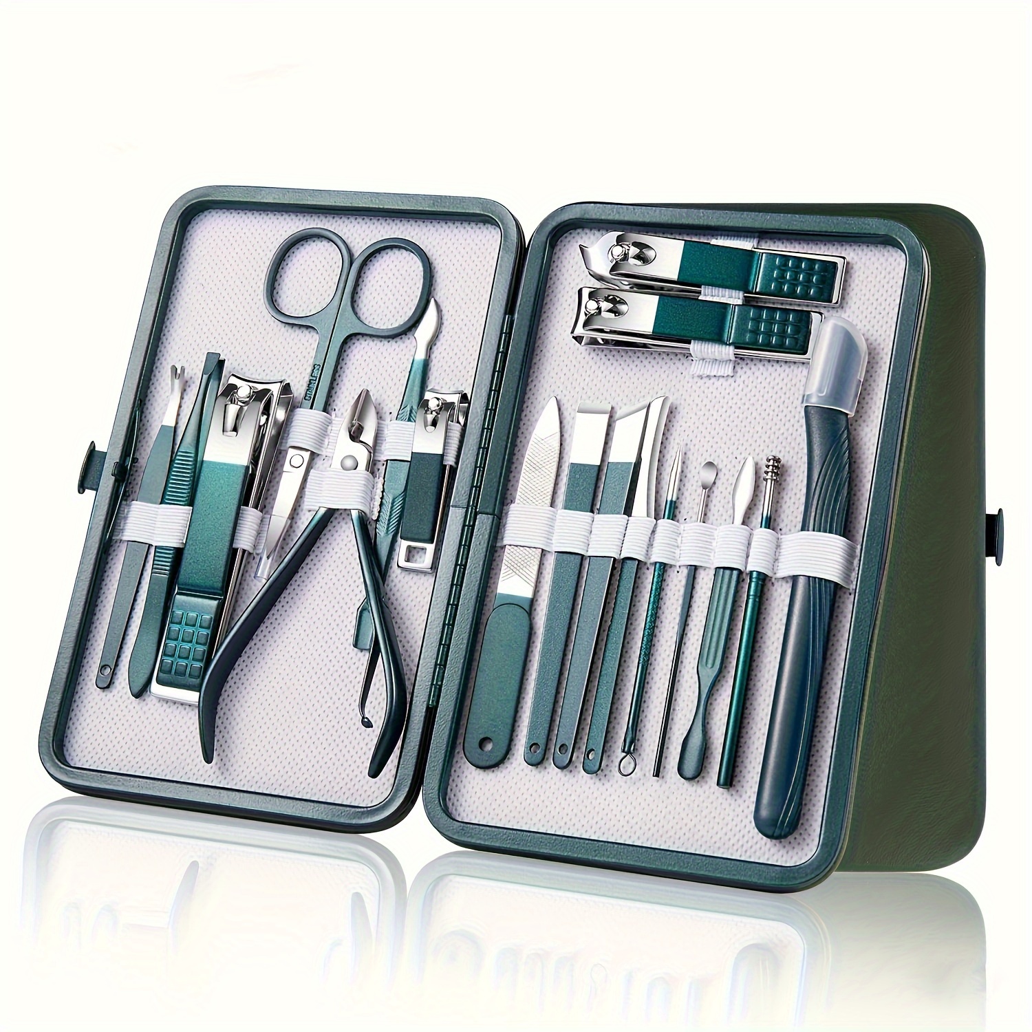 

Luxury Stainless Steel Manicure Set - Professional Nail Clipper Kit With Travel Case, Includes Nail File & Grooming Tools