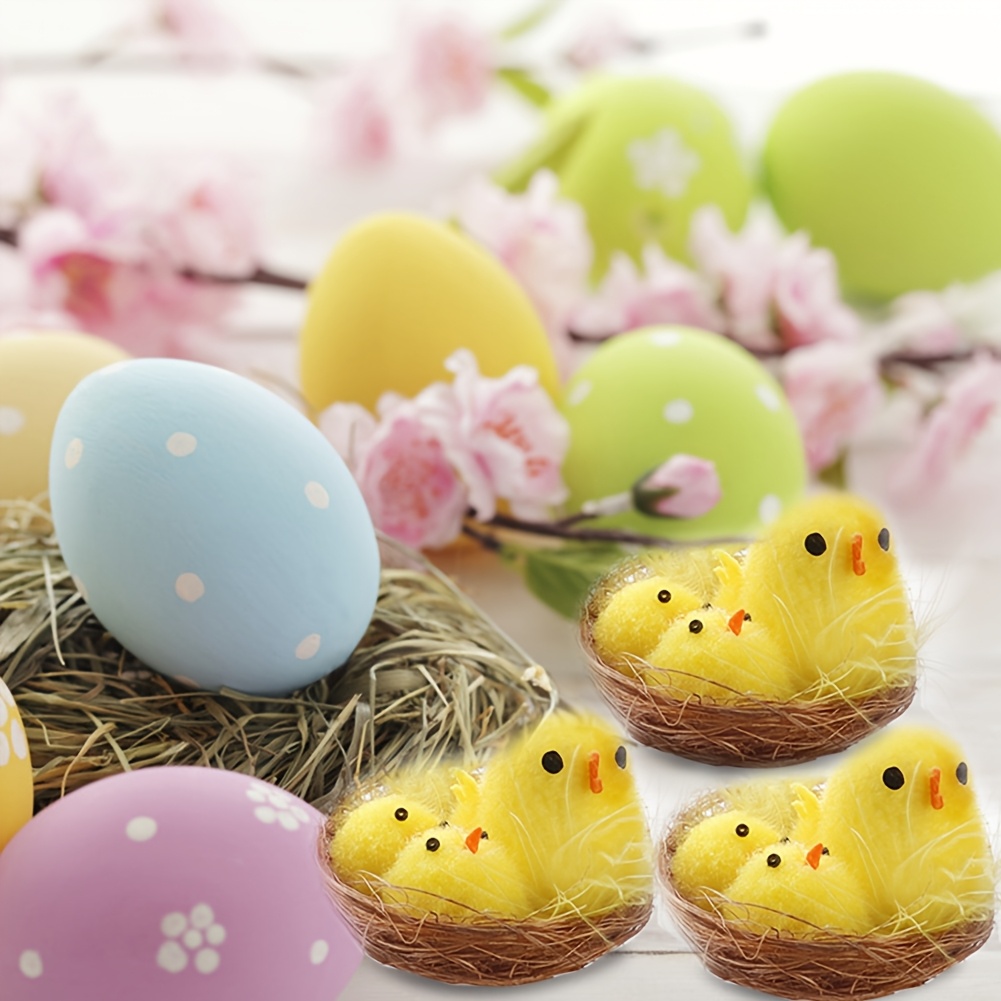 12pcs Artificial Plastic Cute Funny Chick Decorations