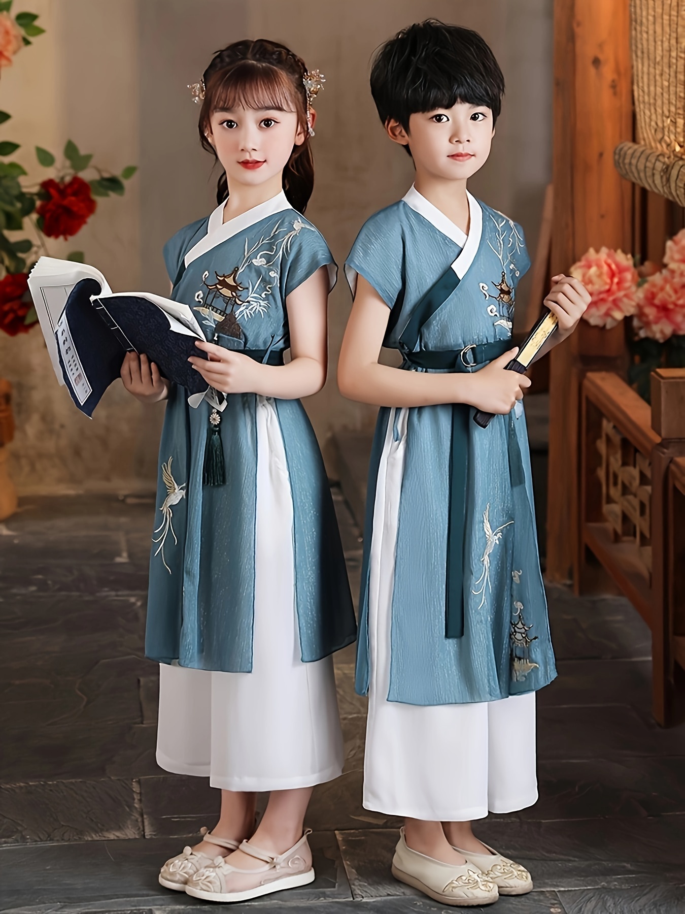 男の子女の子漢服、子供中国風、伝統古代衣装、学校男子服 - Temu Japan, 画像サイズ:500x667