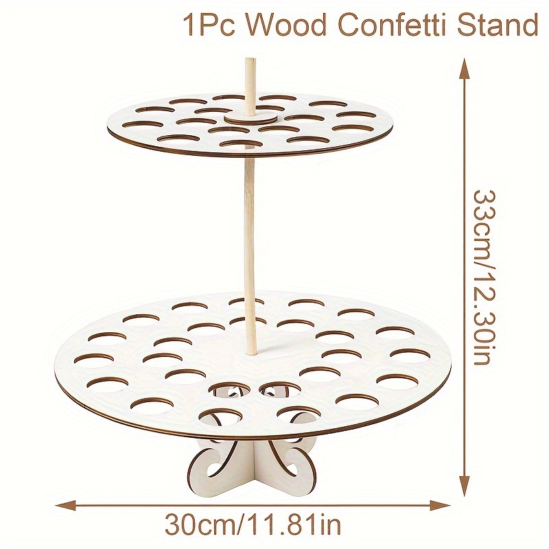 2 Tier Wooden Wedding Confetti Stand Cone Tray,diy Thank You Paper Holder Support,wedding Birthday Supplies,rustic Wedding Party Decoration Confetti Cones Stand,for Christmas, Halloween