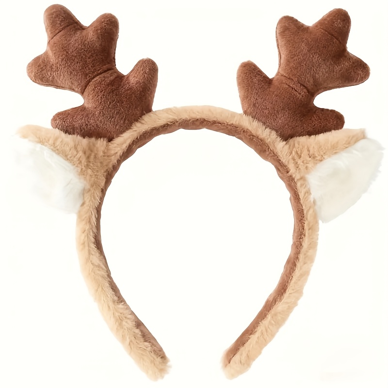 TEMU [christmas Antler Headband] Christmas Adorable Pair Of Antler And Deer Ears Headbands| Elegant Snowflake Reindeer Ear Hair Bands, Suitable For