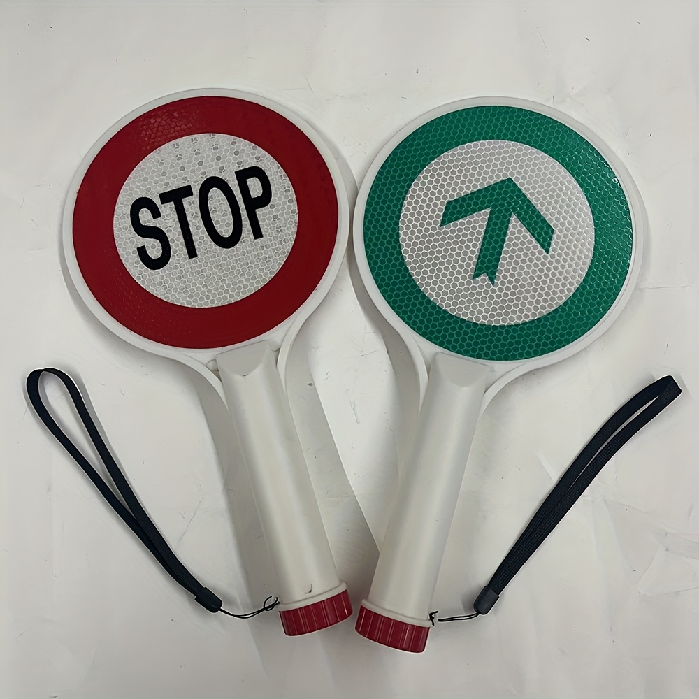 E-shop 1 Stück . Handheld Doppelseitiger Retroreflektor Stoppschild - Tragbarer Verkehrsregler mit reflektierender Platte geeignet für