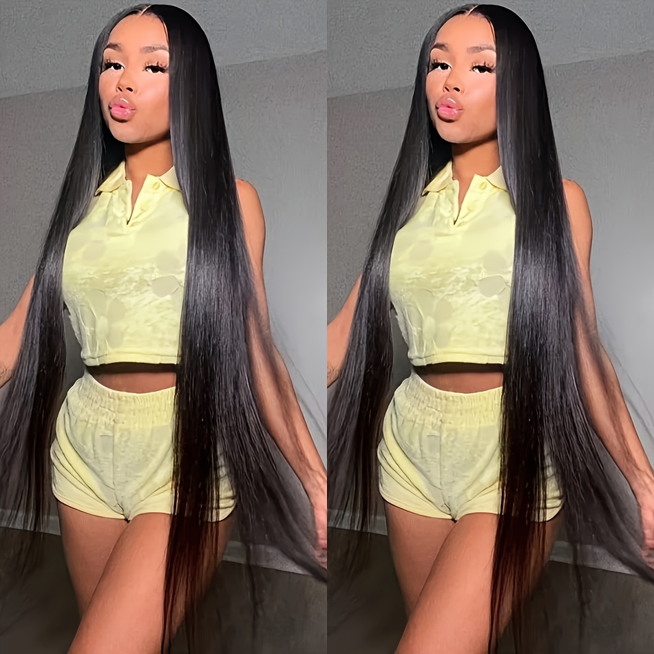 20inch 38inch bone straight hd lace wig 13x6 human hair - Temu display picture 3