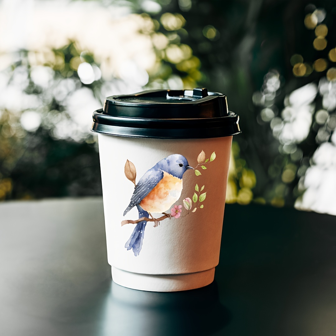 

8pcs Watercolor Spring Birds Uv Dtf Transfer Sticker Libbey Glass Cups Diy Wrap Transfer Sticker For 16oz Glass Cup Waterproof Sticker Bottle Sticker Adhesive Sticker-high Quality