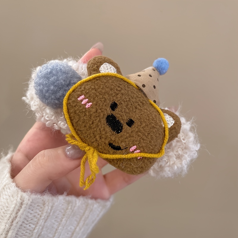 korean version of the versatile   cute plush panda rabbit large bb clip for women 2024 new high end sweet versatile headband with duckbill clip Product details 5