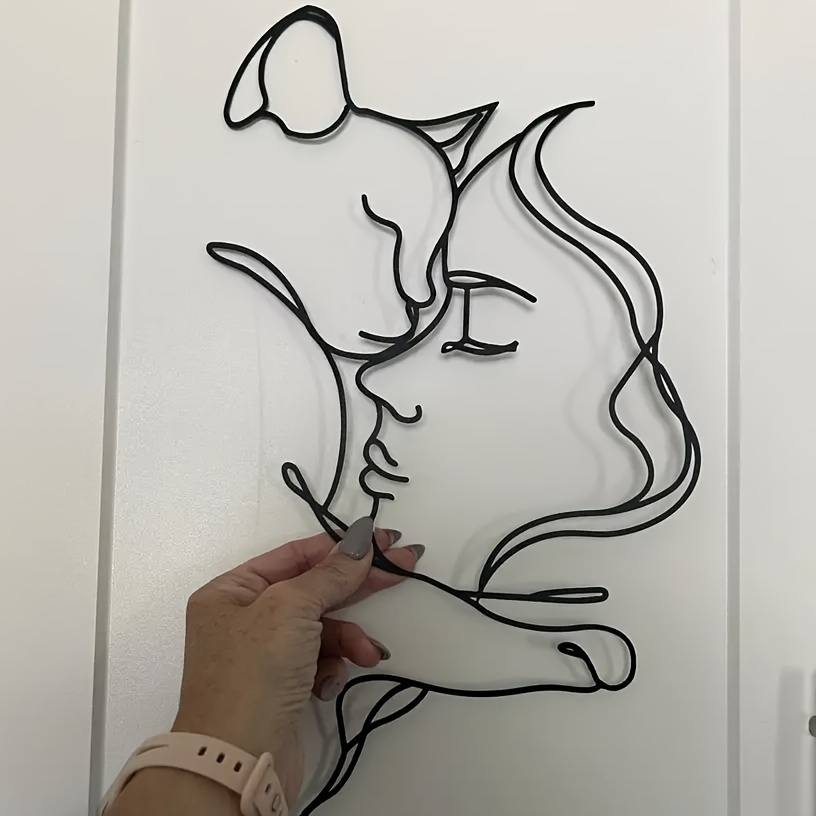 Katze Silhouette Wanddekoration - Metall Wandbild 30x30 Cm Für Moderne Wohnraumgestaltung