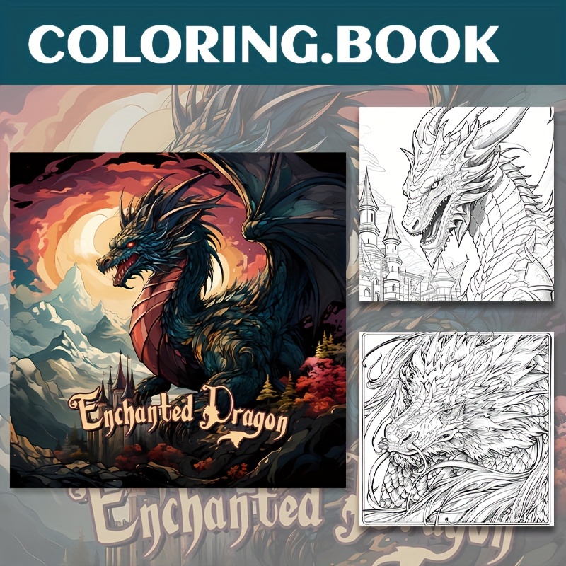 

Dragon Coloring Book: Innovative Upgraded 22-page Thick Paper Craft, Artistic Relaxing Adult Color Activity, Ideal For Festive Birthday Party Gifts