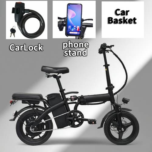 electric bike 48v battery brushless motor 15 20mph folding electric bicycle for adults lightweight commuter e bike with removable lithium battery suitable for urban commuting the for a gift easy assemble portable