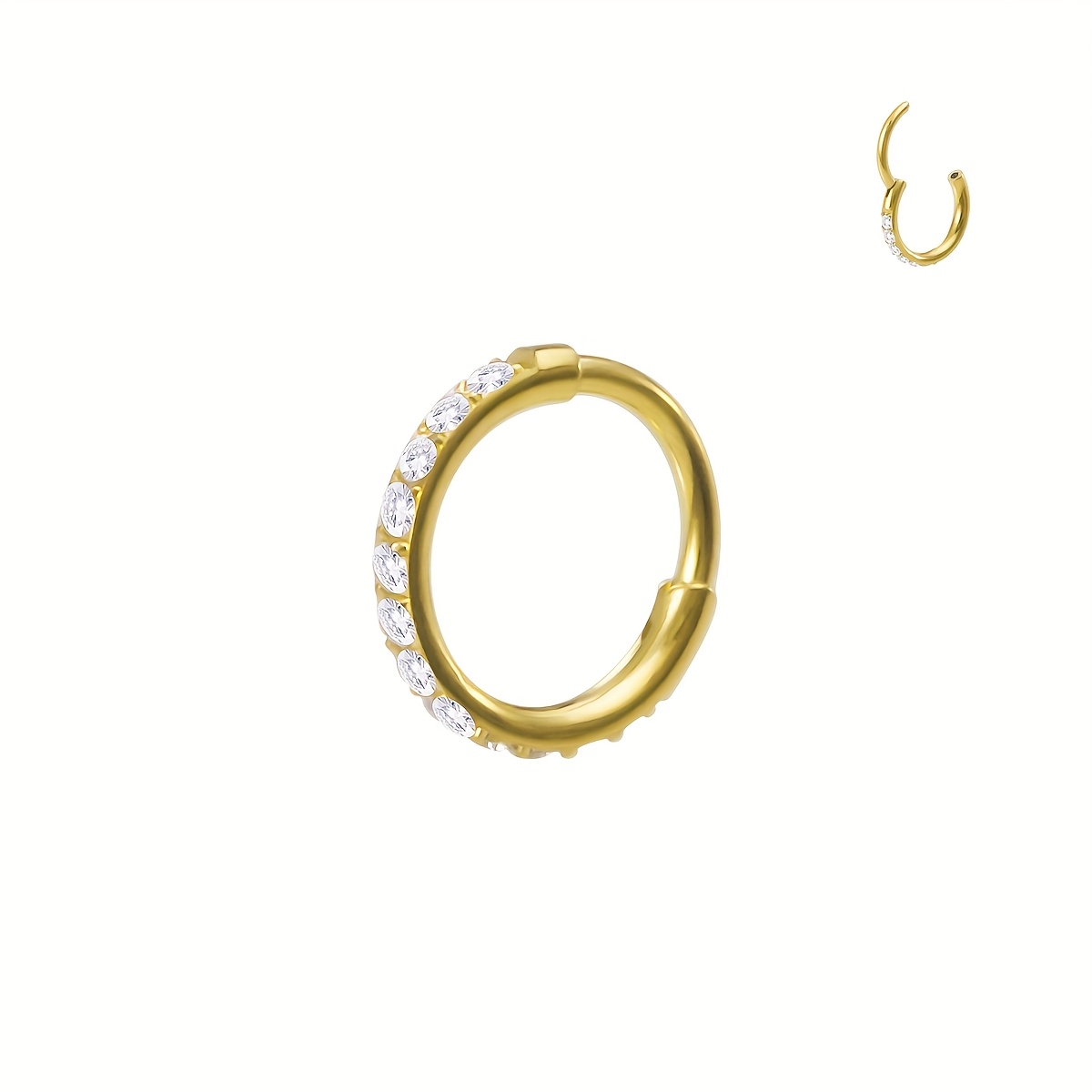 E-shop Synthetische Zirkonia Ohrringe 6/8/10mm Nasenring Septum Piercing Scharnier Ohrring Lippenring Ohrknorpel Tragus Helix Daith Kreis Körper