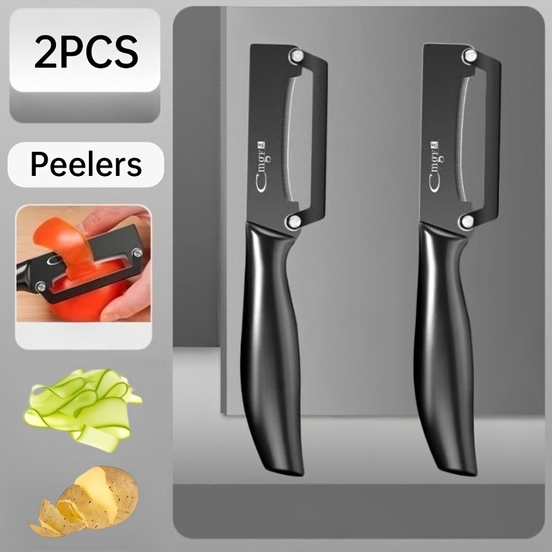 E-shop 2er-Pack Kleine Multifunktionale Schäler, Verdickte Edelstahlklinge, Kann Weiche und Harte Schalen Schälen, Kartoffel Karotte Tomate Obst und