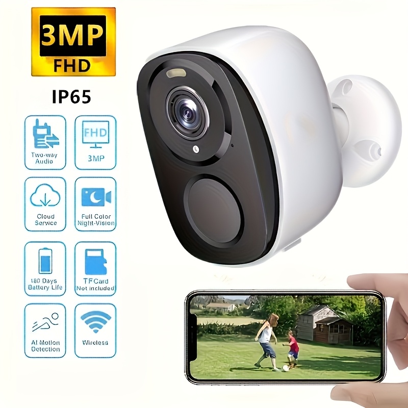 Security Camera Wireless Outdoor With Solar Panel-2K Battery Powered S