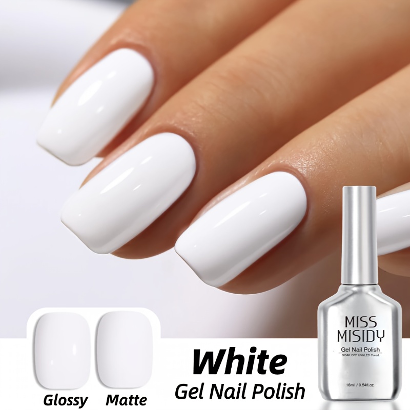 Miss Misidy White Gel Polish And Black Gel Polish Kit 2pcs 16ml Black And White Gel Nail Polish Monochrome Aesthetics Soak Off Led French Nail Art Manicure