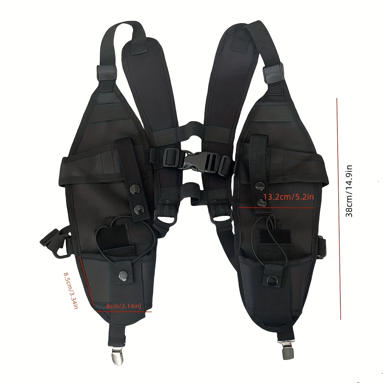 Nylon Radio Holster Shoulder Harness, Black
