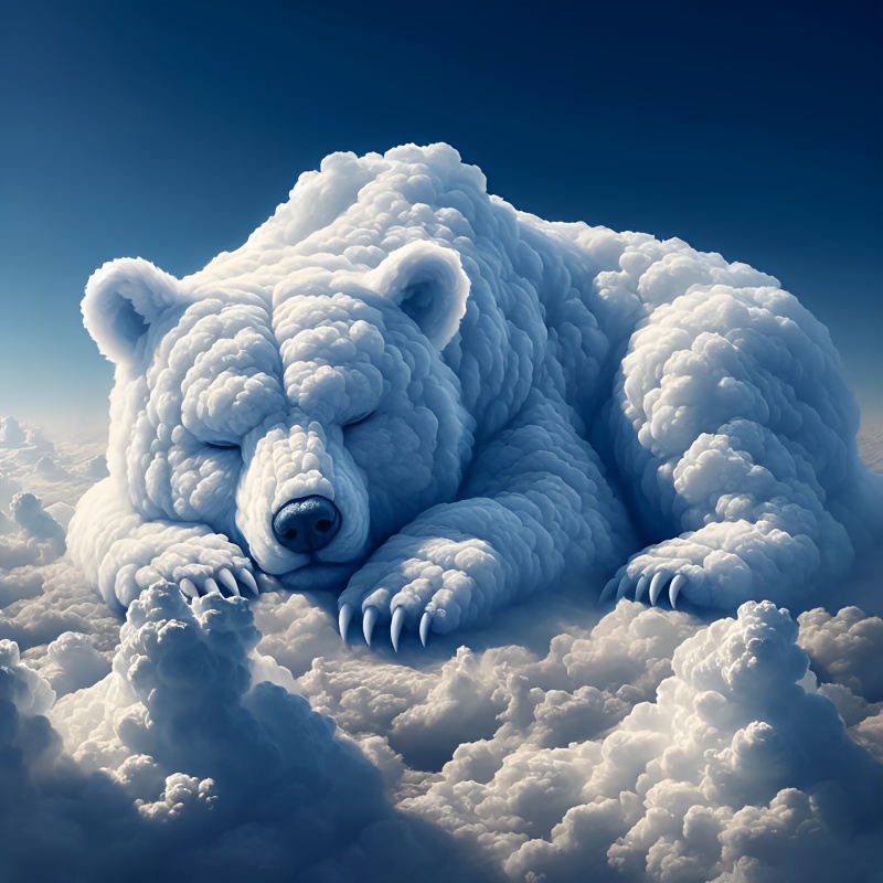 3D動物の眠るクマの雲ダイヤモンドペイントキット 丸いアクリルダイヤモンドアート壁飾り 自宅 寝室 リビングルーム用 D - Temu Japan