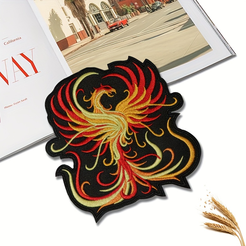 

1pc Red Phoenix Iron-on , Mixed Color, Embroidered Applique For Hats, Jeans, Decoration