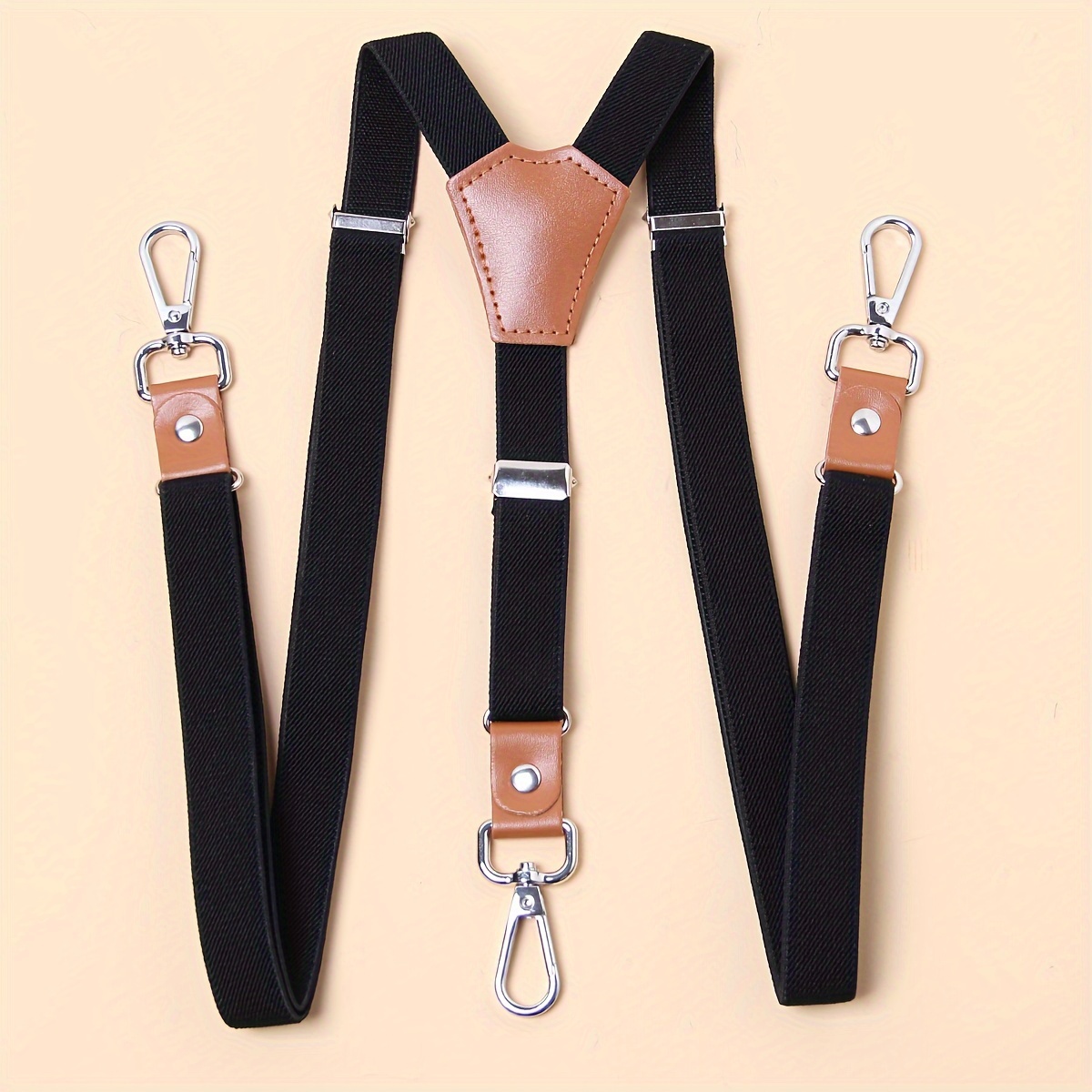 

1pc Men' Color 3- Suspenders With Adjustable Length And Short Suspenders