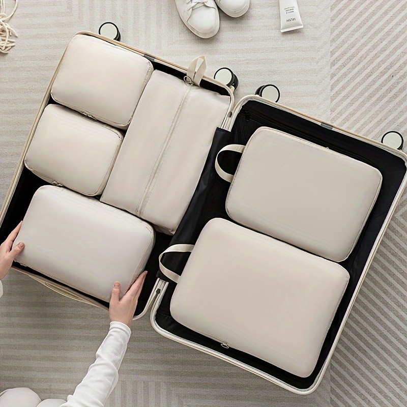 

6pcs, Travel Compression Packing Cubes Clothes Storage Set Expandable Portable Storage Bag