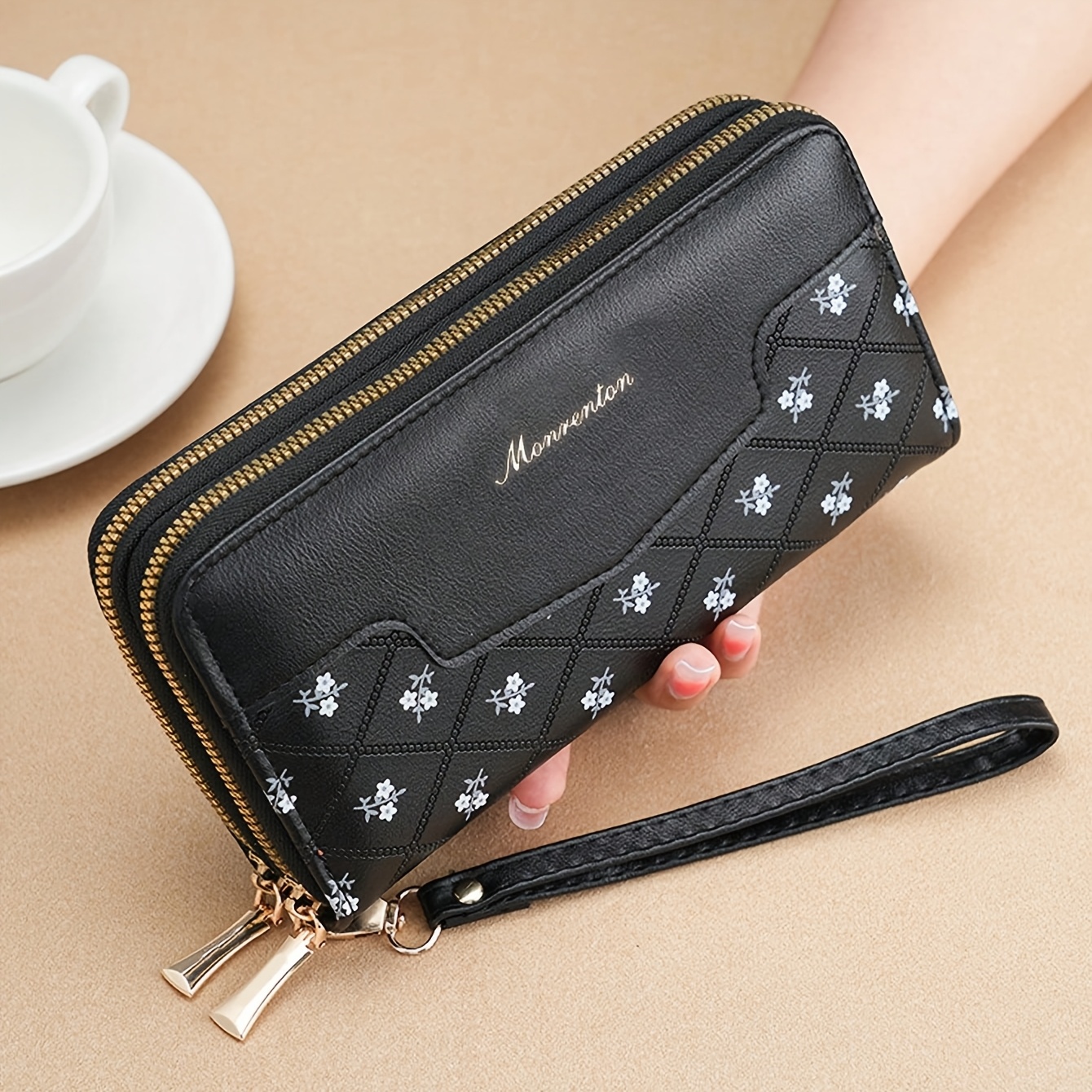 TEMU Women's Long Wallet, Large Capacity, Coin Purse, Double Zipper, Women's Clutch, Multifunctional Phone Bag, Coin Purse For Women