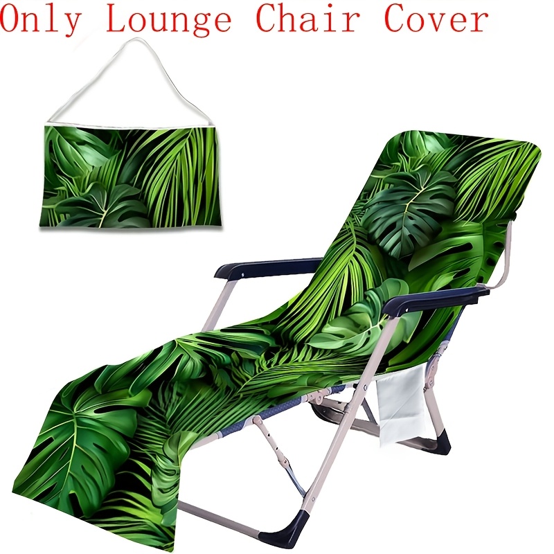 TEMU 1 Housse de en feuilles de palmier Monstera pour chaise longue de plage, housses pour chaise longue de patio extérieur, hôtel, serviettes de