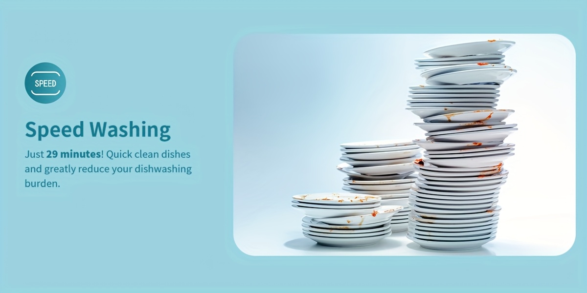 Lave-vaisselle à lave-vaisselle indépendant, lave-vaisselle commerciaux, 5+1 programmes de lavage, réservoir d'eau intégré de 5L, deux modes d'alimentation en eau, avec séchage à air chaud et fonctions de ventilation automatique, convient aux maisons, appartements et camping-cars