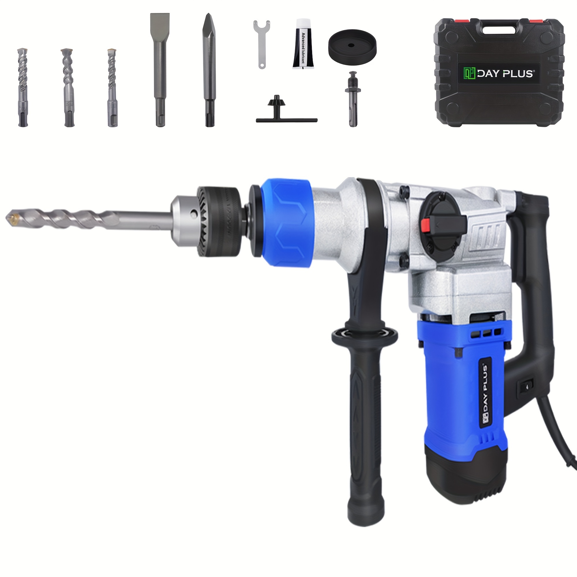 Sds-plus Rotary Hammer Drill, Corded Drills, Heavy Duty Chipping W/ & Safety Clutch, Electric Variable Speed-including 3 Drill & Case