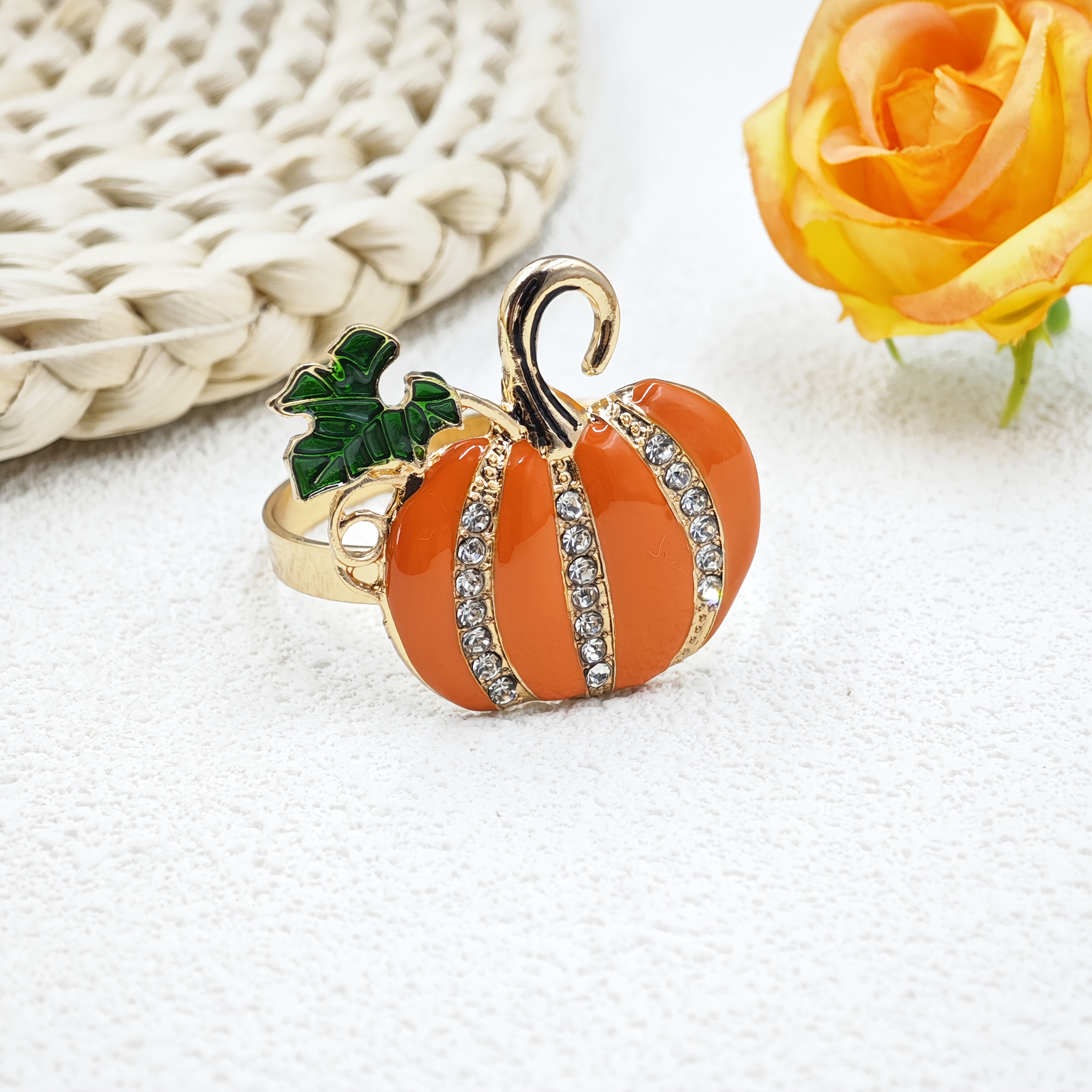 TEMU 6pcs Halloween Pumpkin Napkin Rings