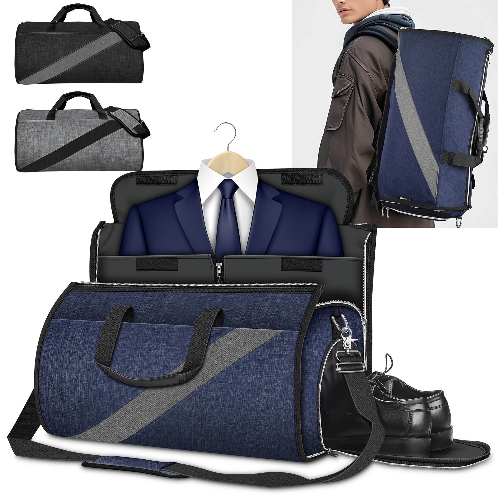 

Garment Bag Large Travel Bag Set Of Travel Bag, Weekend Travel Backpack, Travel Flight Bag, With Men's And Women's Shoes Bag