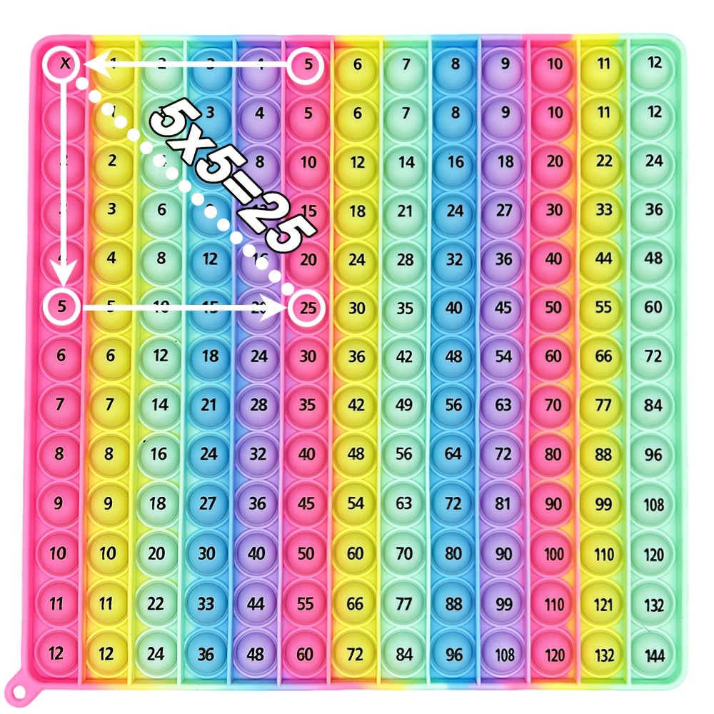 12x12 Multiplication Games Math Toys, Times Table Learning Teaching Educational Fidget Toys Gifts For Kids Grade 2 3 4 Back To School Supplies