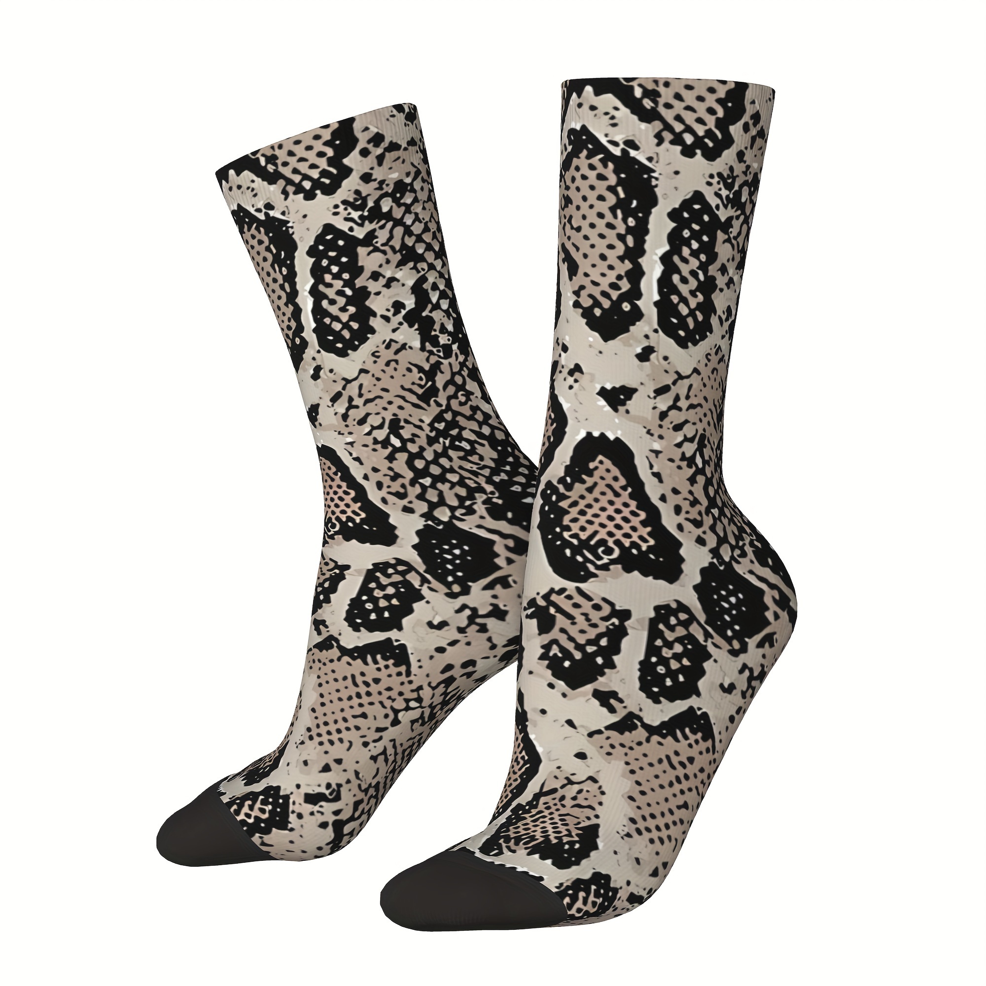 

Men's Novelty Snakeskin Socks - Seamless, Breathable Polyester For Comfort