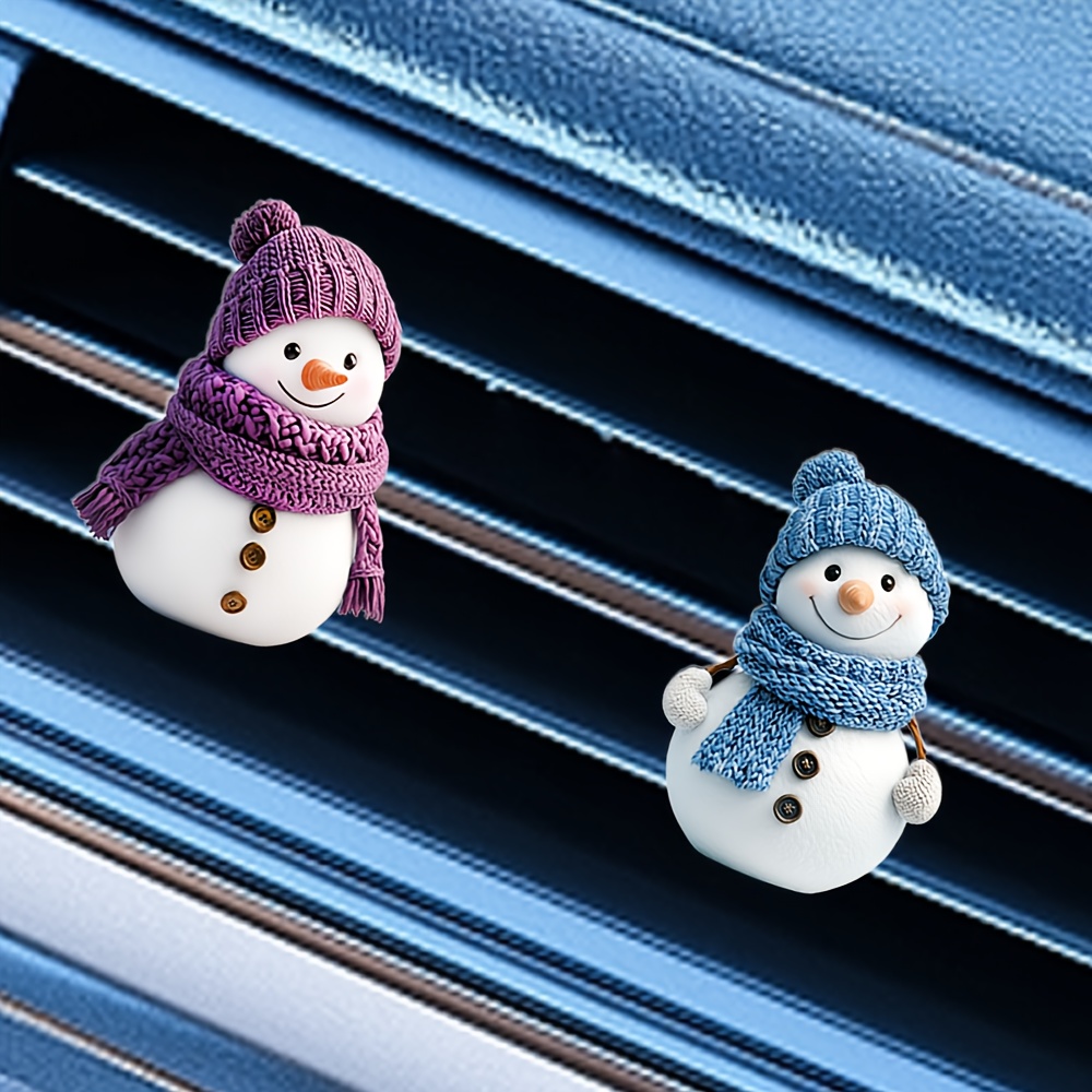 

Cute Snowman Car Air Conditioner Outlet Aromatherapy, Acrylic Car Air Outlet Decoration Clip With 2 Aroma Tablets, Car Freshener, Good- Interior