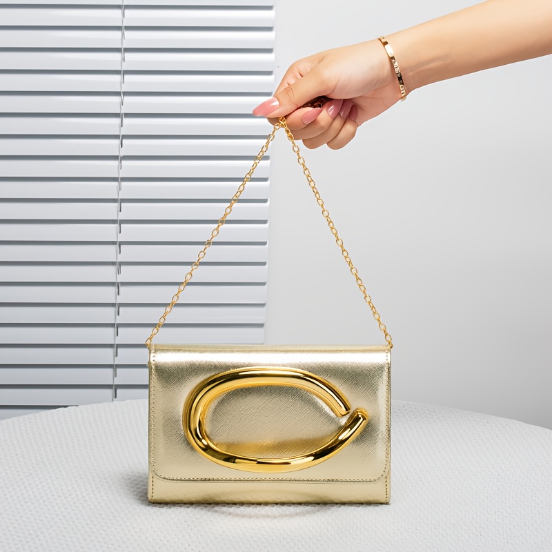 [Durable Makeup Bag] Elegant Women's Evening Clutch Purse | Magnetic Closure, Detachable Strap, Golden-Tone Frame | Black/Red Carpet, Wedding, Party, Formal Event Bag | Synthetic, Polyester Lining, Luxury Glamour, Sophisticated Design